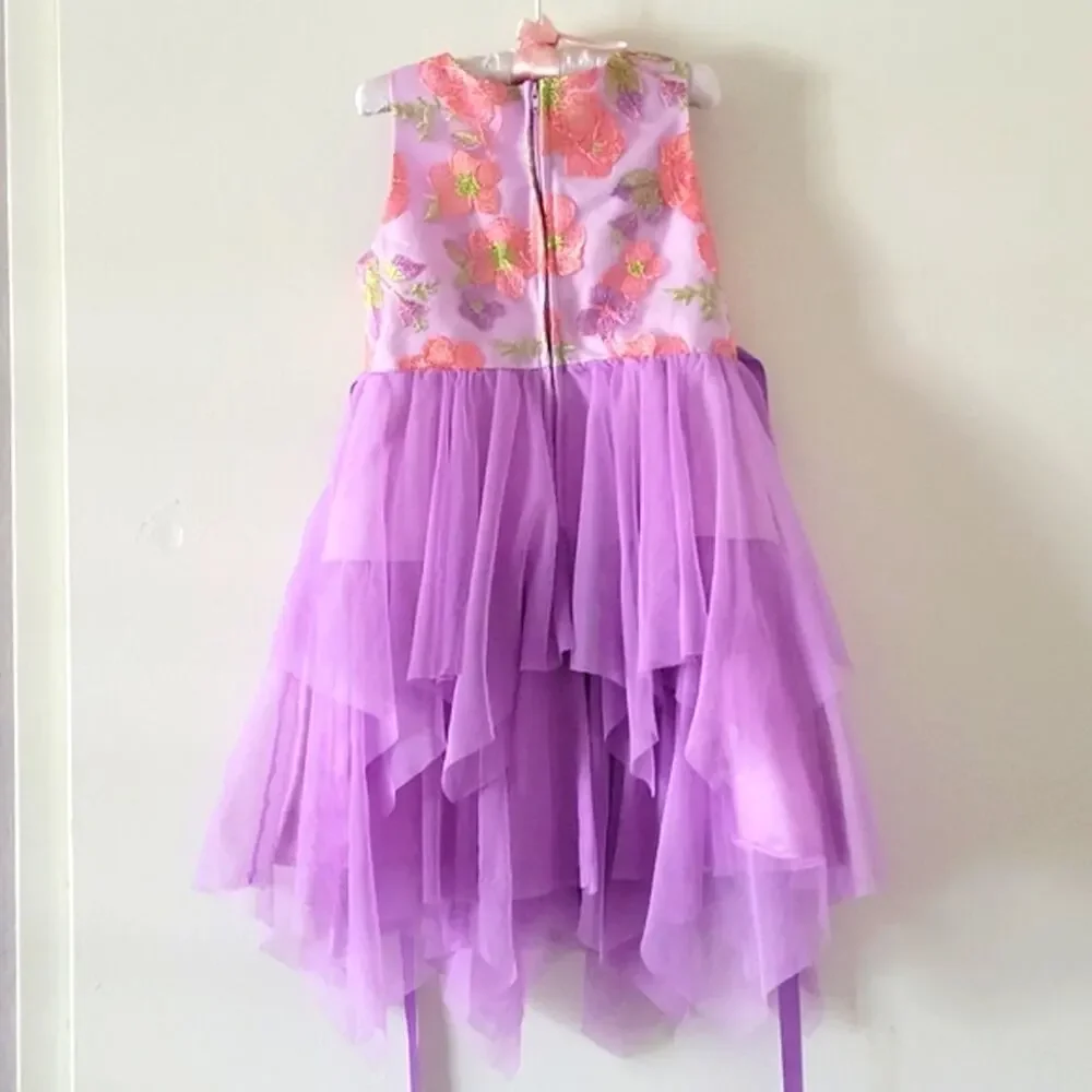 Purple Dress with pink Flowers